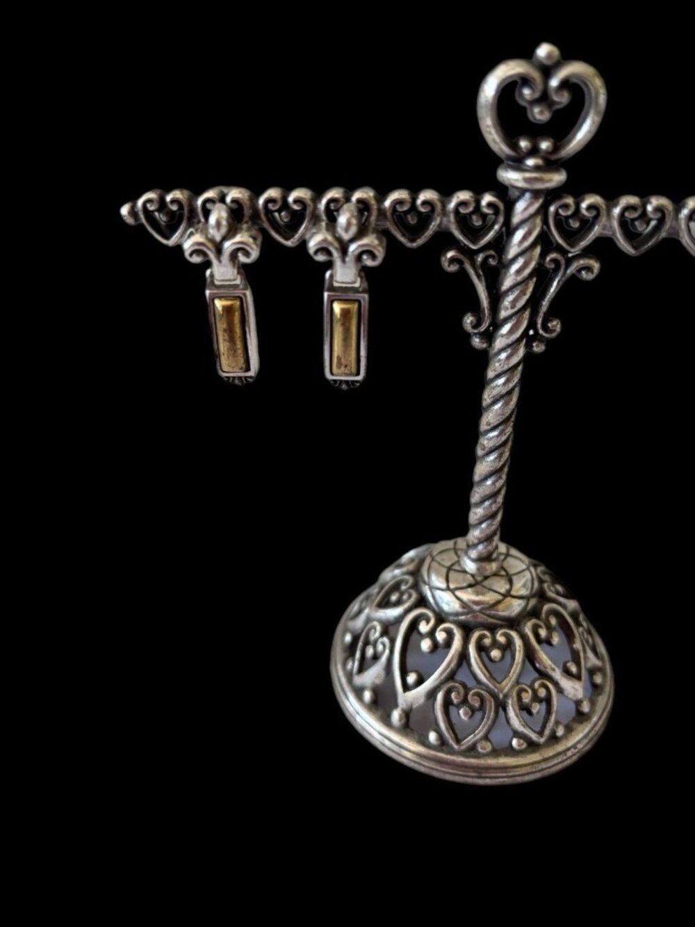 BRIGHTON Vintage Two Tone Post Dangle Earrings **RETIRED**